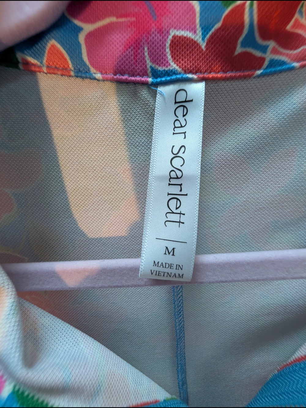 Bright Pink Floral Sleeveless Polo Dress with Green Leaf Accents - Picture 2 of 5